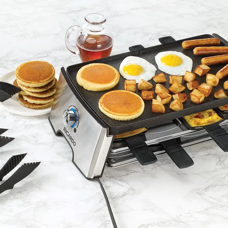 Ricardo Cuisine Moules | Vaisselle-Ensemble à raclette électrique réversible RICARDO (18 pièces)